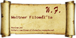 Weltner Filoméla névjegykártya